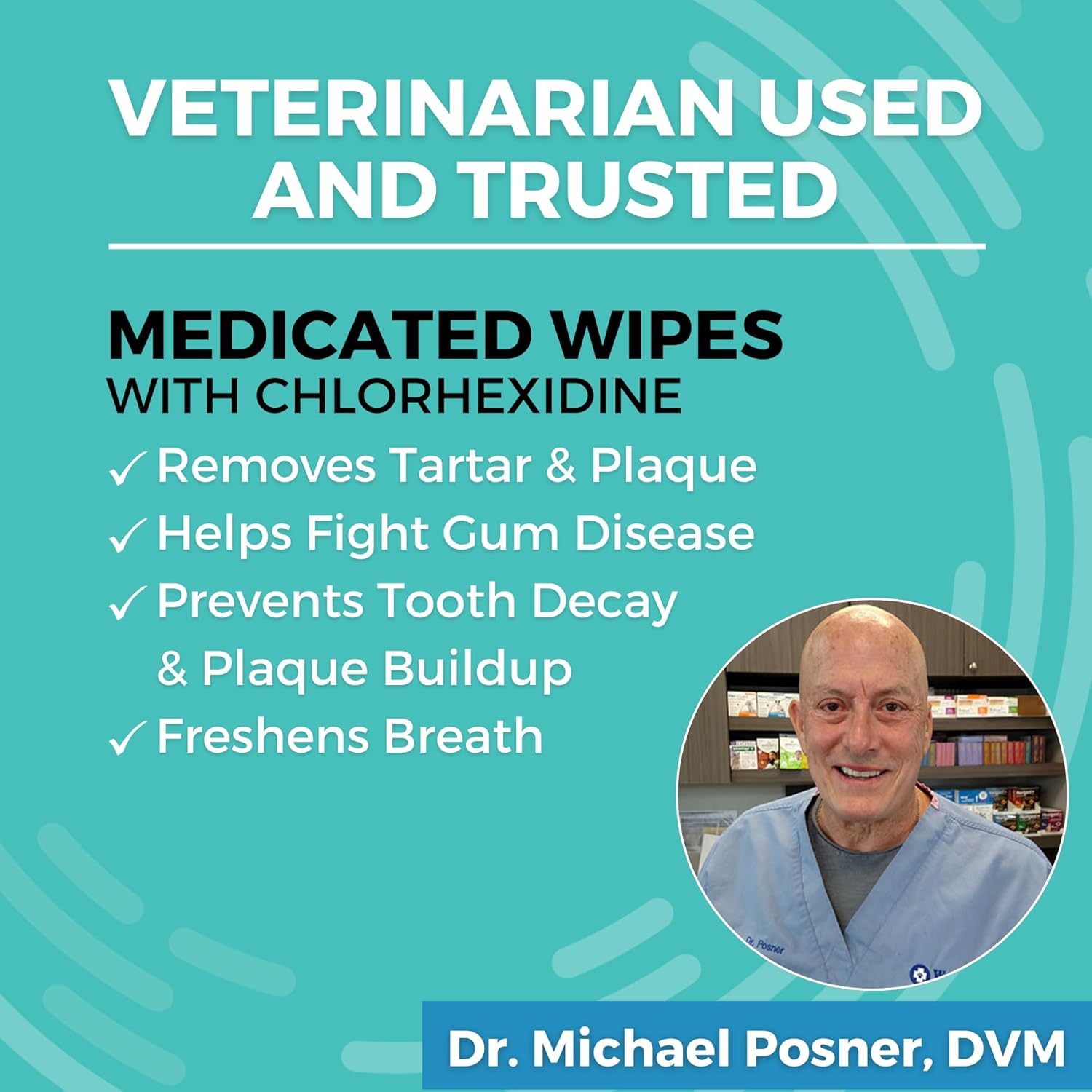 Nootie Medicated Dental Wipes for Dogs, Cleans Teeth and Freshens Breath for Dogs - Prevents Plaque and Tartar Dog Oral Care, 60 Count