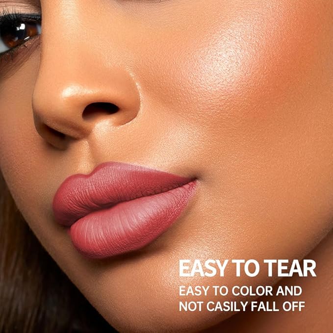 Matte Lip Liner Peel Off Lip Stain, Long Lasting Peel Off Lip Liner Stain, Peel-off Lip Gloss For All Skin Types, Transfer-proof Highly Pigmented Color Waterproof, (04#, Pack of 1)