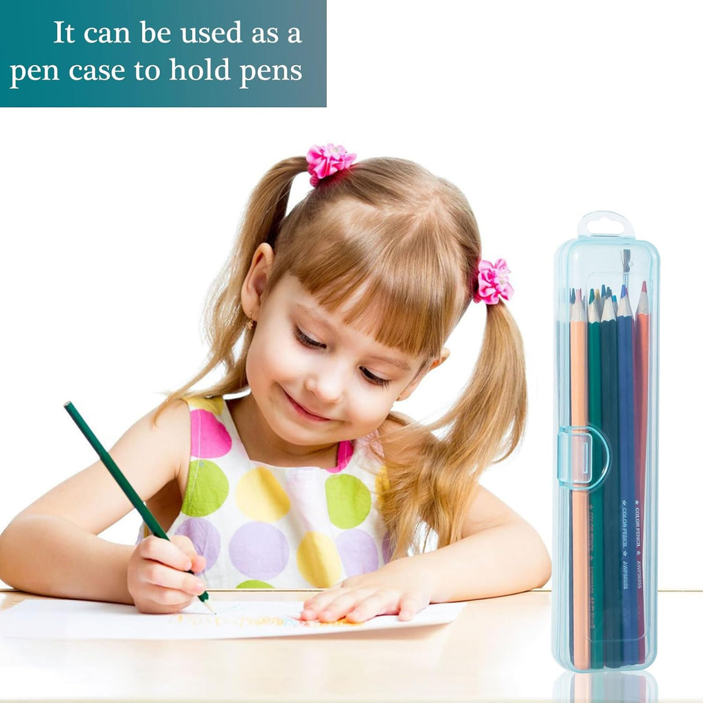 Toothbrush Case Holder 2 Pack, Clear Blue Toothbrush Travel Case Travel SizePlastic Toothbrush Holder Toothpaste Storage Container Portable for Traveling, 7.87 x 1.85 x 1.18”