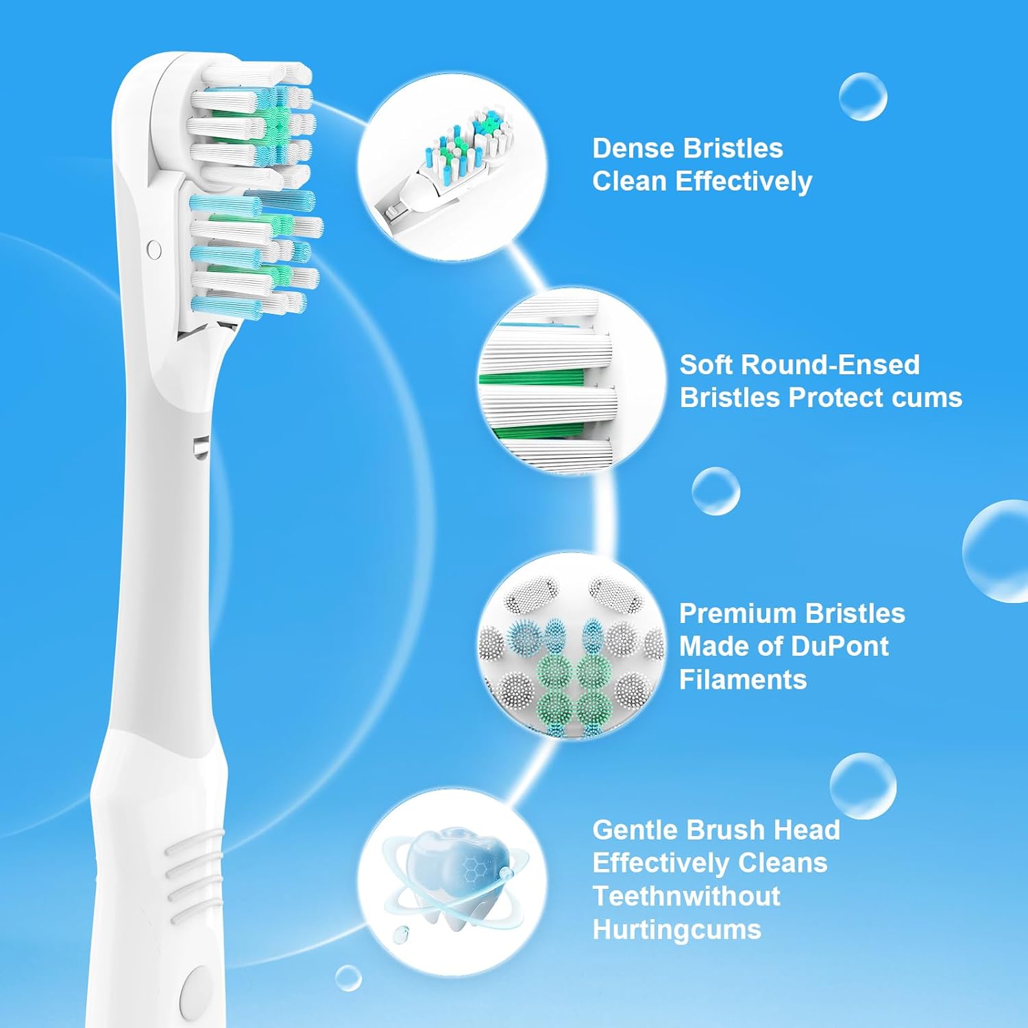 12 Pcs Fit for Oral B Toothbrush Heads Dual Clean Replacements Attachment Spin Brush Head Sensitive Refill Accessories fit for 4732 3733 4734