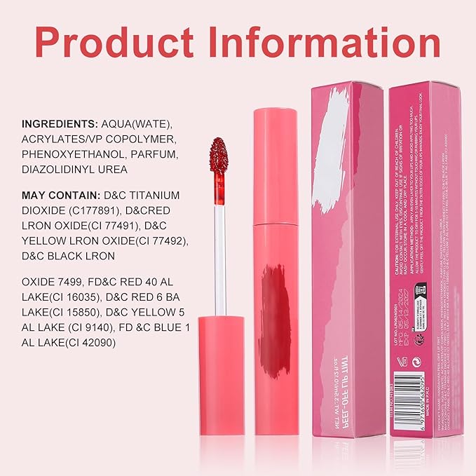 Lip Stain - Peel Off Lip Stain, Long Lasting Lip Liner with Matte Finish, Waterproof, Transfer-proof, Highly Pigmented Color (#05 Mauve, 1 PCS)