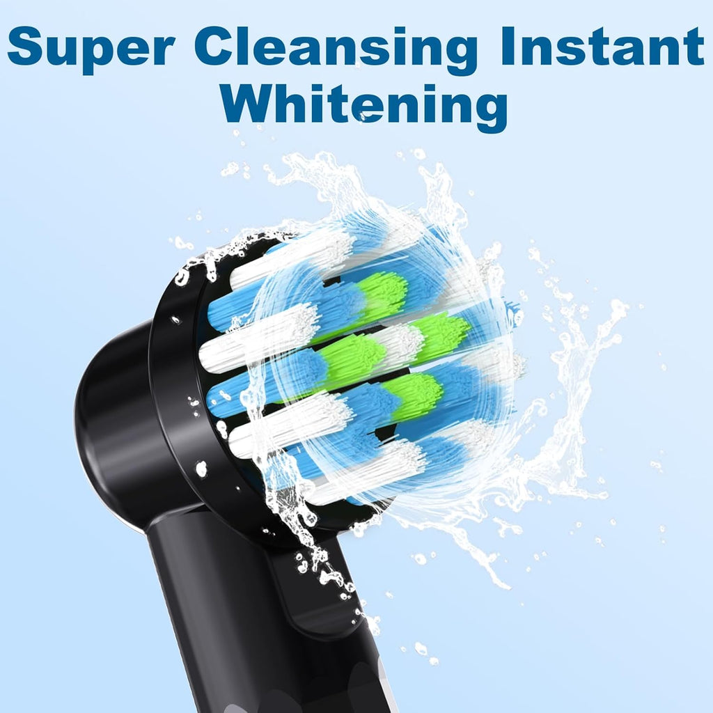 4 Pcs Replacement Toothbrush Heads Compatible with Braun Oral B Pro 1000/7000/9600/5000/3000, Precision Senesitive Brush Heads Refills for Genius X and Smart 1500 Electric Toothbrush (Black)