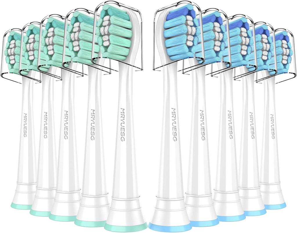 MRYUESG Replacement Toothbrush Heads Compatible with Philips Sonicare, 10 Pack, Electric Tooth-Brush Replacement Heads Compatible with Phillips,5 Green 5 Blue