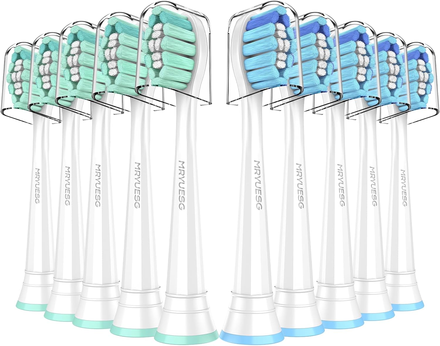 MRYUESG Replacement Toothbrush Heads Compatible with Philips Sonicare, 10 Pack, Electric Tooth-Brush Replacement Heads Compatible with Phillips,5 Green 5 Blue