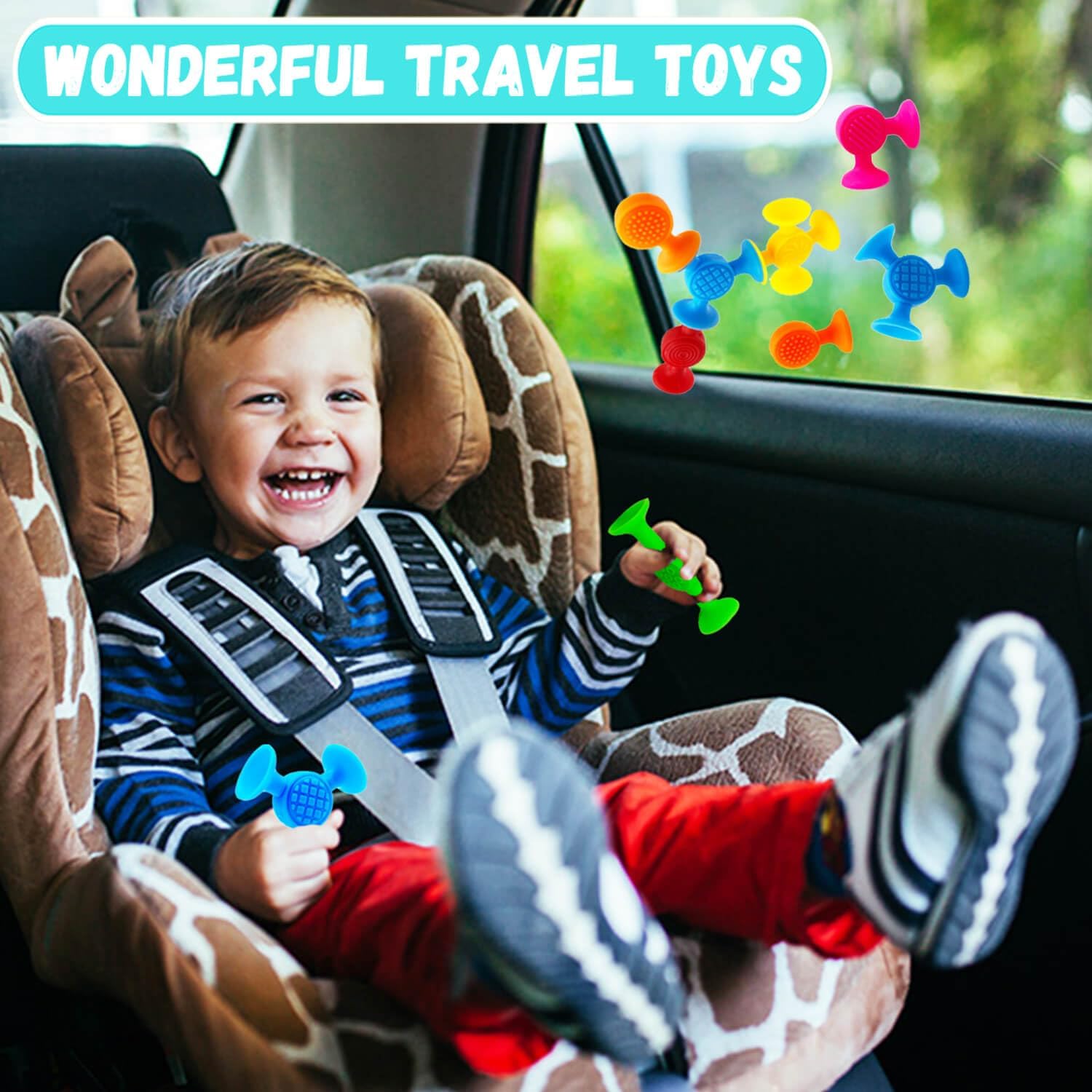 Suction Cup Toys Bath Toys - 12 Pcs Sensory Suction Bath Toy for Toddler Kids, No Hole Bath Suction Toy, Textured Fidget Toys for Travel