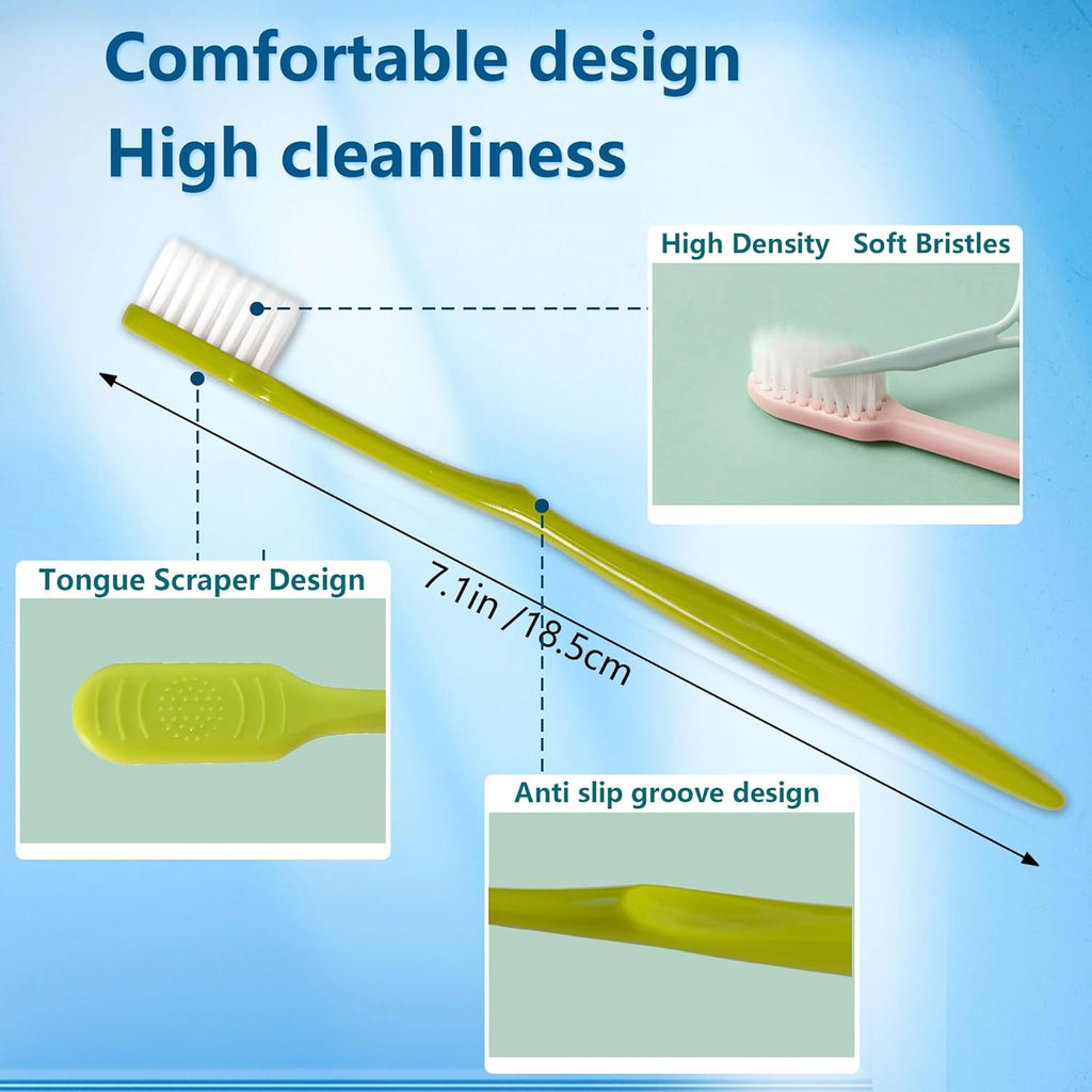 20 PCS Disposable Toothbrushes, Bulk Individually Wrapped Toothbrushes, Travel Toothbrush Pack, Ultra Soft Bristles & Non-Slip Handle, Perfect for Home, Travel, Hotel, Donation (20 Pieces)