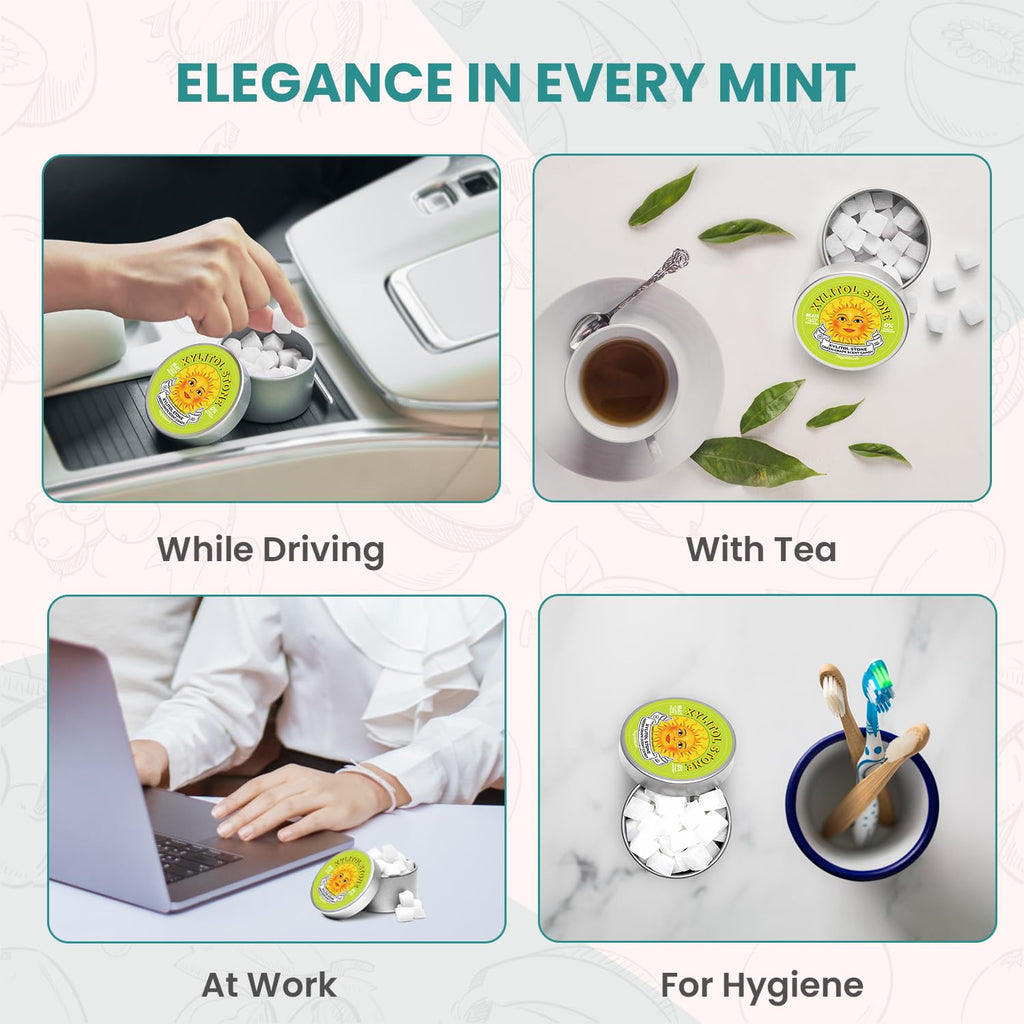 Xylitol Stone Sugar Free Candy - Vegan & Keto Friendly Unique Hard Candy Sugar-Free - 100% Natural Flavor Candies - Gluten Free & Non-GMO Breath Freshener Low Calorie Mints - Green Grape (Pack of 1)