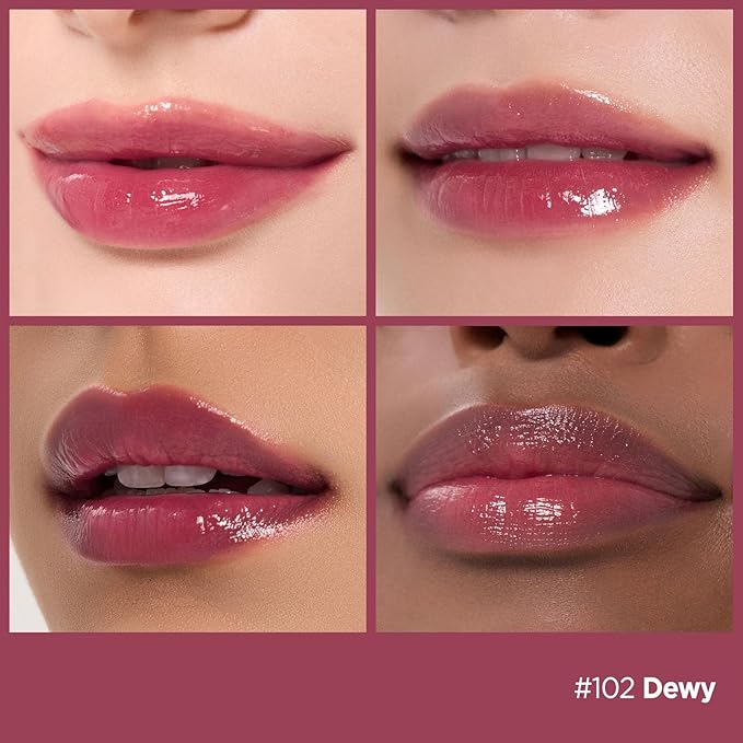 Laka Fruity Glam Lip Tint Mini, 1.9g/0.07oz, Glowing Lip Stain with Wide Color Spectrum, Hydrating & Lightweight Texture, Long-Lasting Bold Stain, Non-Sticky, Vegan, K-Beauty (#102 Dewy)