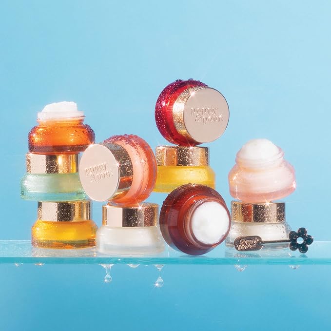 Poppy & Pout Wild Honey Overnight Lip Mask – Moisturizing Lip Balm Treatment with Shea Butter & Beeswax – Cruelty Free, Recyclable Glass Jar (0.65 oz)