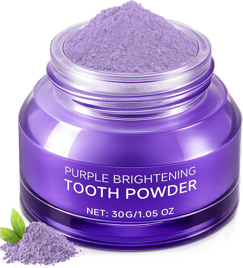 Teeth Whitening Powder,Purple Gentle Tooth Whitener,Safe & Gentle Formula,No Sensitivity,Daily Use, Enamel Friendly,Stain Removal, Color Corrector, and Toothpaste Booster (1)