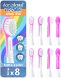 demirdental Kids Mini Toothbrush Heads Compatible with Philips Sonicare Compact Kids Toothbrush Heads - Replacement Heads Sensitive - Brush Heads from Ages 3 to 6 - Magenta - Replaces HX6038-8 Pack
