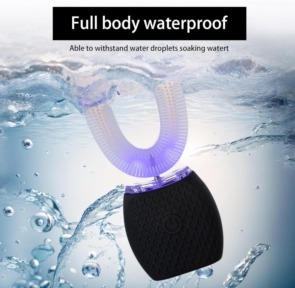 Automatic Toothbrush for Adults - Ultrasonic Electric Toothbrush with Soft Bristles Rechargeable Portable Waterproof Design 30s Timer, Wireless Charging Dual-Use for Travel & Home (Black)