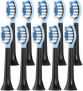 Replacement Brush Heads Compatible with Philips Sonicare Electric Toothbrush, 2-in-1 Tongue Cleaner, 10 Pack, Ice Blue, Suitable for Philips Sonicare Heads, C2, C1, C3, W1, W2, W3, G1, G2, G3