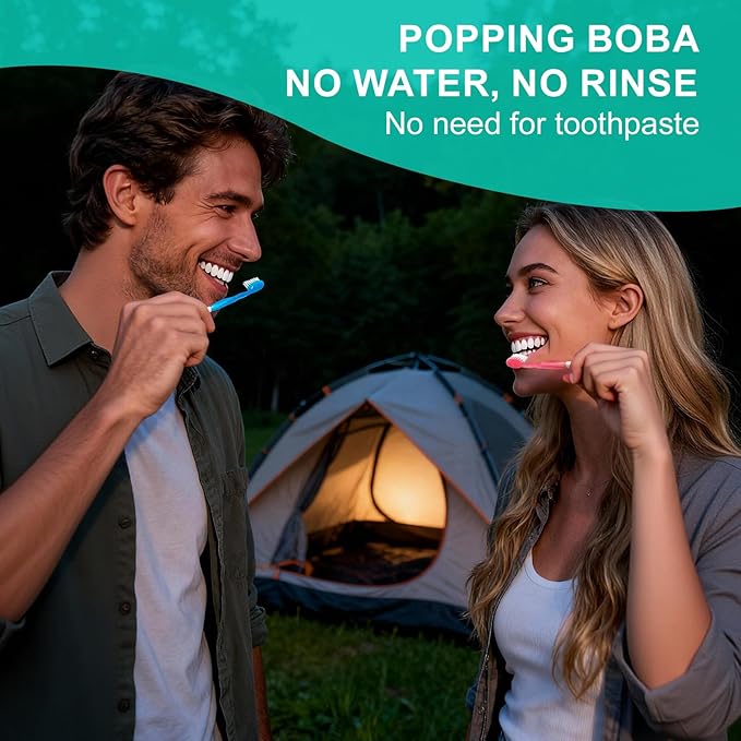 JASUNLEE 20Pack Mini Disposable Toothbrushes with Toothpaste Tongue Scraper Floss Pick 5-in-1 Portable Pre-Pasted Travel Toothbrush On The Go Toothbrush for Kids Adult