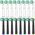 16 Pack Precision Replacement Brush Heads Compatible with Oral B Braun Electric Toothbrush. 8pcs White and 8pcs Black.