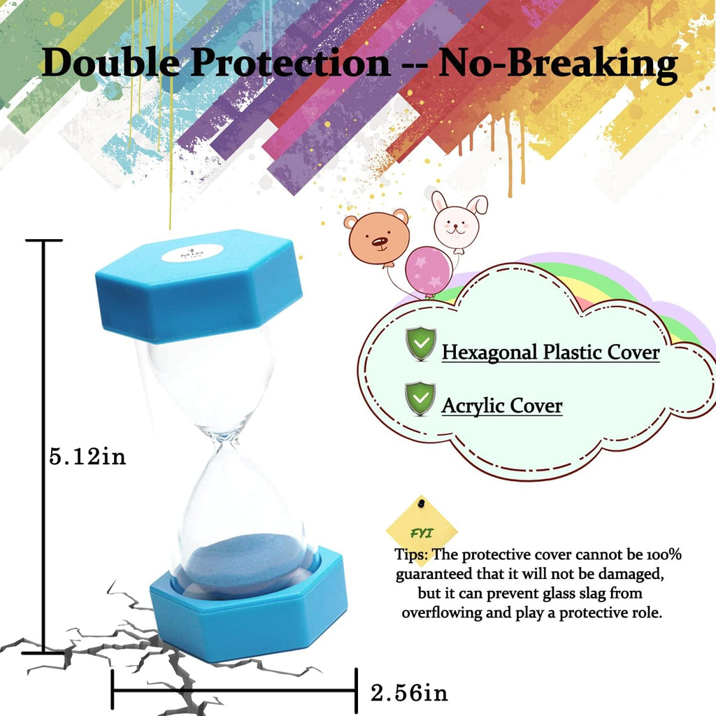 10 Minutes Sand Timer, Hourglass Timer, Sand Clock for Kids, Colorful Sand Watch, Sandglass Timer, Visual Timer for Home Office Kitchen Decor (Blue)