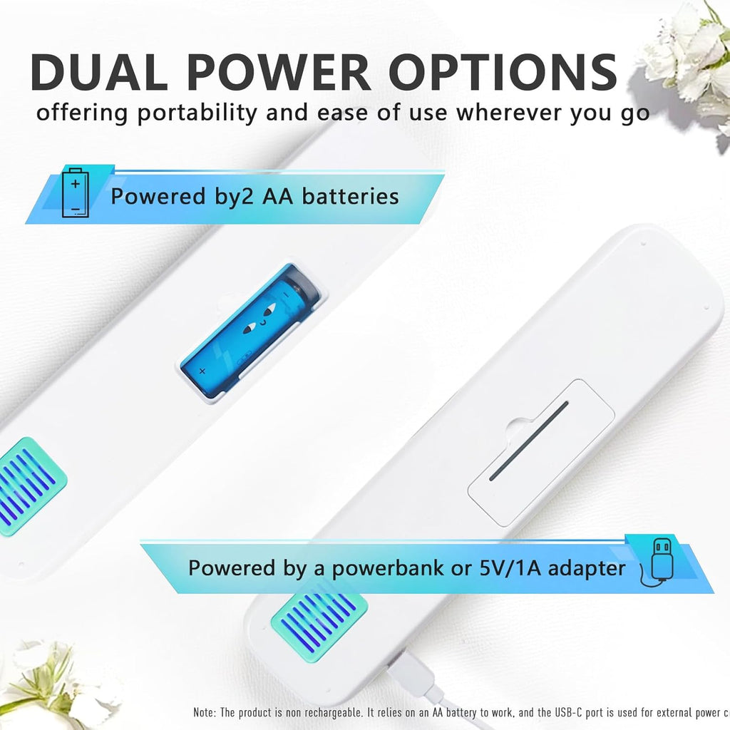 UV-C Toothbrush Sanitizer Case for Travel, Portable Sanitizer and Holder Universal Fits Electric and Manual Brush Heads, Smart Automatic Operation