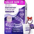 Weiss Naturals Retainer Cleaner Tablets, Invisalign Cleaner, Remove Stains, Odors & Plaque, PERSULFATE FREE Night Guard & Denture Cleaner 4-Month Supply, 120 Grape Scented Tablets