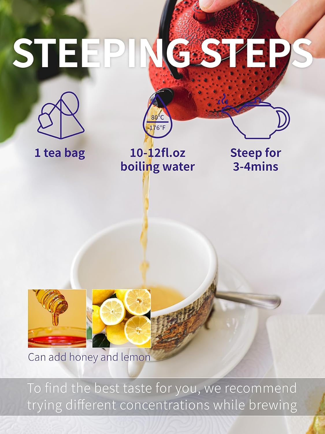 TeeLux Mugwort Tea Bags - Natural Dried Mugwort Herb Tea, Caffeine Free, 40 Tea Bags