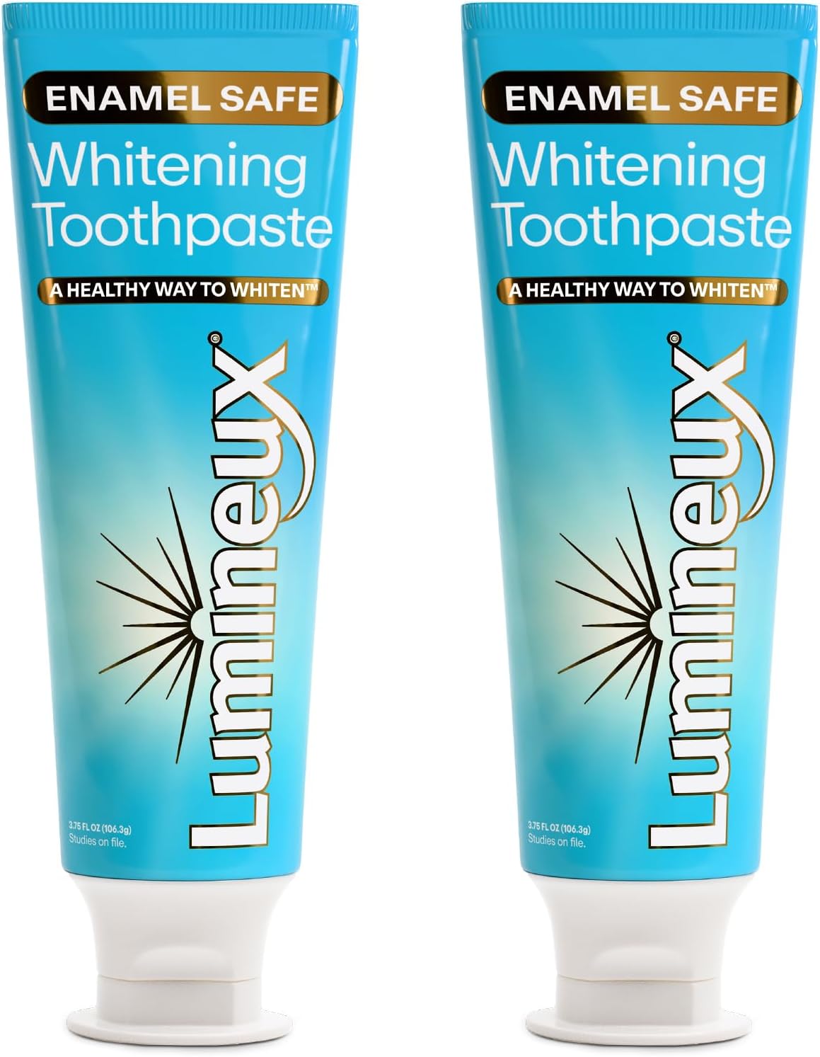 Lumineux Teeth Whitening Toothpaste 2 Pack Peroxide Free Enamel Safe for Sensitive Whiter Teeth, Fluoride Free, No Alcohol, Artificial Colors, SLS Free Dentist Formulated - 3.75 Oz
