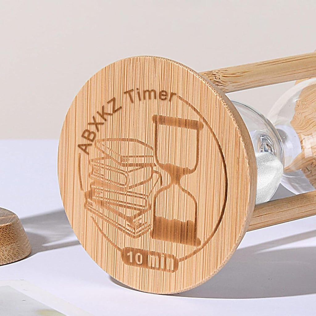 10 Minute Hourglass, Wood Sand Timer, Mini Sand Watch 10 Min,Unbreakable Sandglass, Teachers Classroom Time, Toothbrush Timer, White