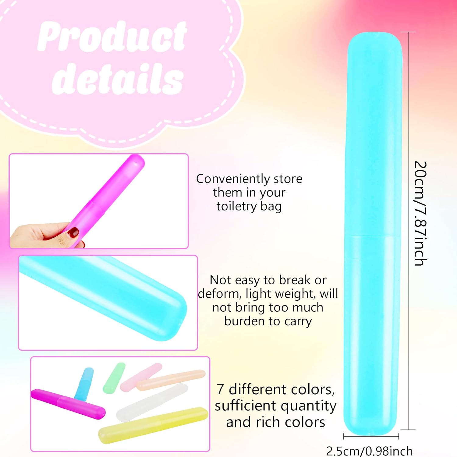 140 Pieces Plastic Toothbrush Case Travel Toothbrush Holders Portable Dust-proof Toothbrush Cases for Travel Bathroom Indoor Outdoor Travel Trip Camping School