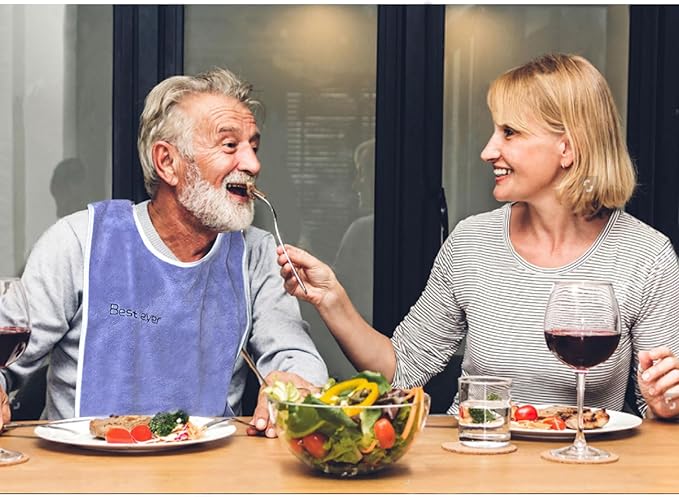 3 Pack Adult Bibs, Microfiber Super Soft Eating Cloth for Adults, Disabled, Adjustable, Dining Clothing Protector