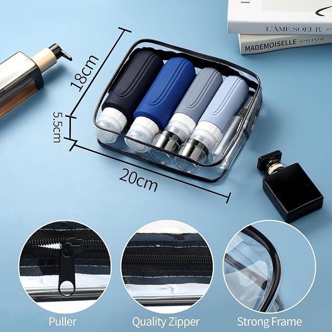 16 Pack Travel Bottles for Toiletries, Oversize 6oz Silicone Travel Containers, Leak Proof Refillable Liquid Shampoo And Conditioner Travel Essentials