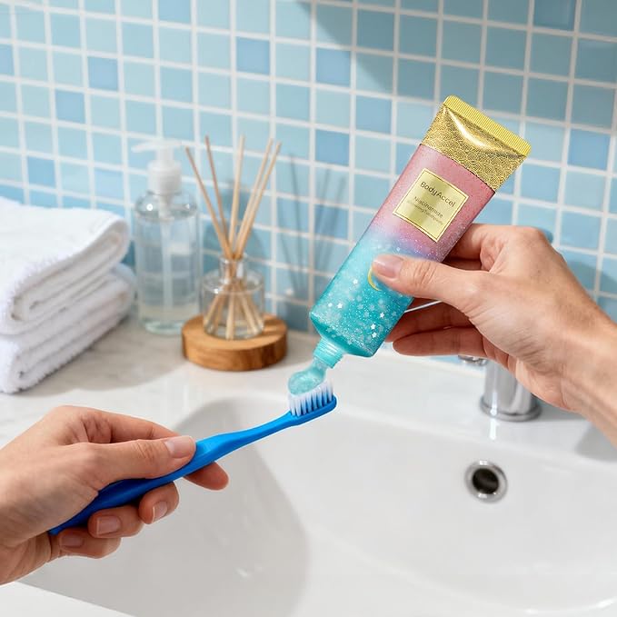 BodyAccel Niacinamide Toothpaste – Whitening & Fluoride-Free, Fresh Breath & Healthy Gums, Removes Surface Stains, Natural Peach Flavor (2 Pack)