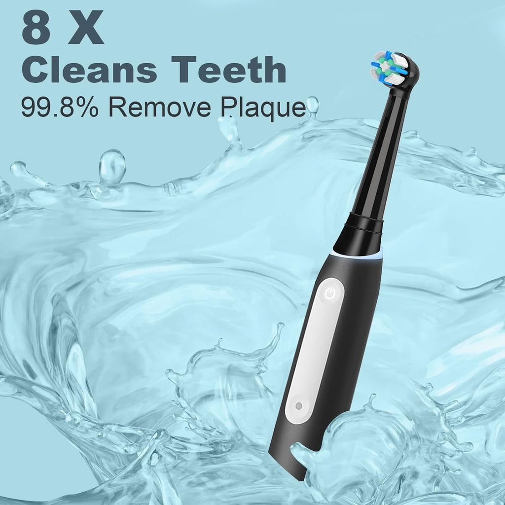 10 PCS Replacement Heads Compatible with Oral B IO 2/3/4/5/6/7/8/9/10/Deep Clean Series Electric Toothbrush, Medium Softness Brush Heads Compatible with Oral B IO for Teeth and Gums Care (Black)