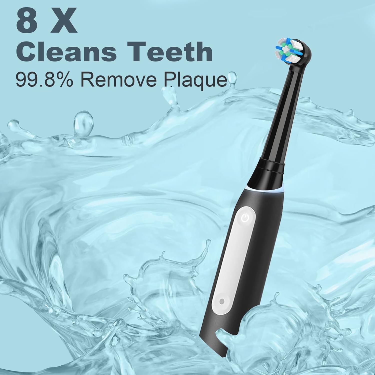 10 Pack IO Replacement Heads Compatible with Oral B IO 2/3/4/5/6/7/8/9/10/Deep Clean Series Electric Toothbrushes, Medium Softness Brush Heads Compatible with Oral B iO (Black)