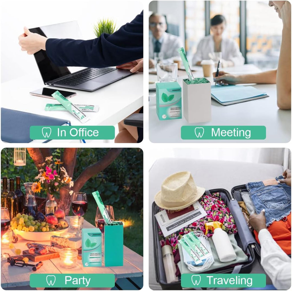 Travel Size Mouthwash Individual Mini Mouthwash for Fresh Breath,for After Meals, Hotels Portable Travel Mouth wash, Bulk Packets 0.4 Fl Oz(Pack of 40)