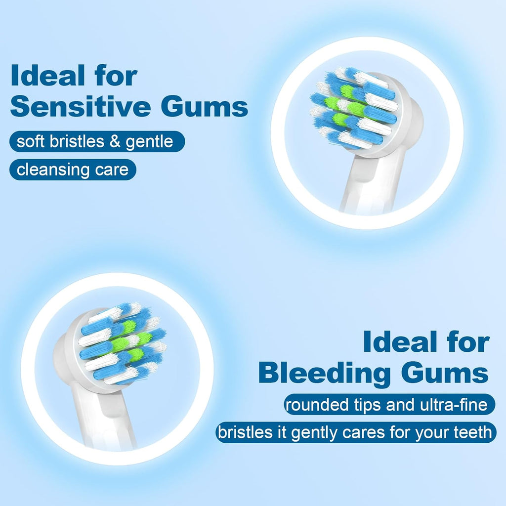 Replacement Toothbrush Heads Compatible with Braun Oral B Pro 1000/7000/9600/5000/3000, Brush Heads Refills for Genius X and Smart 1500 Electric Toothbrush (White)