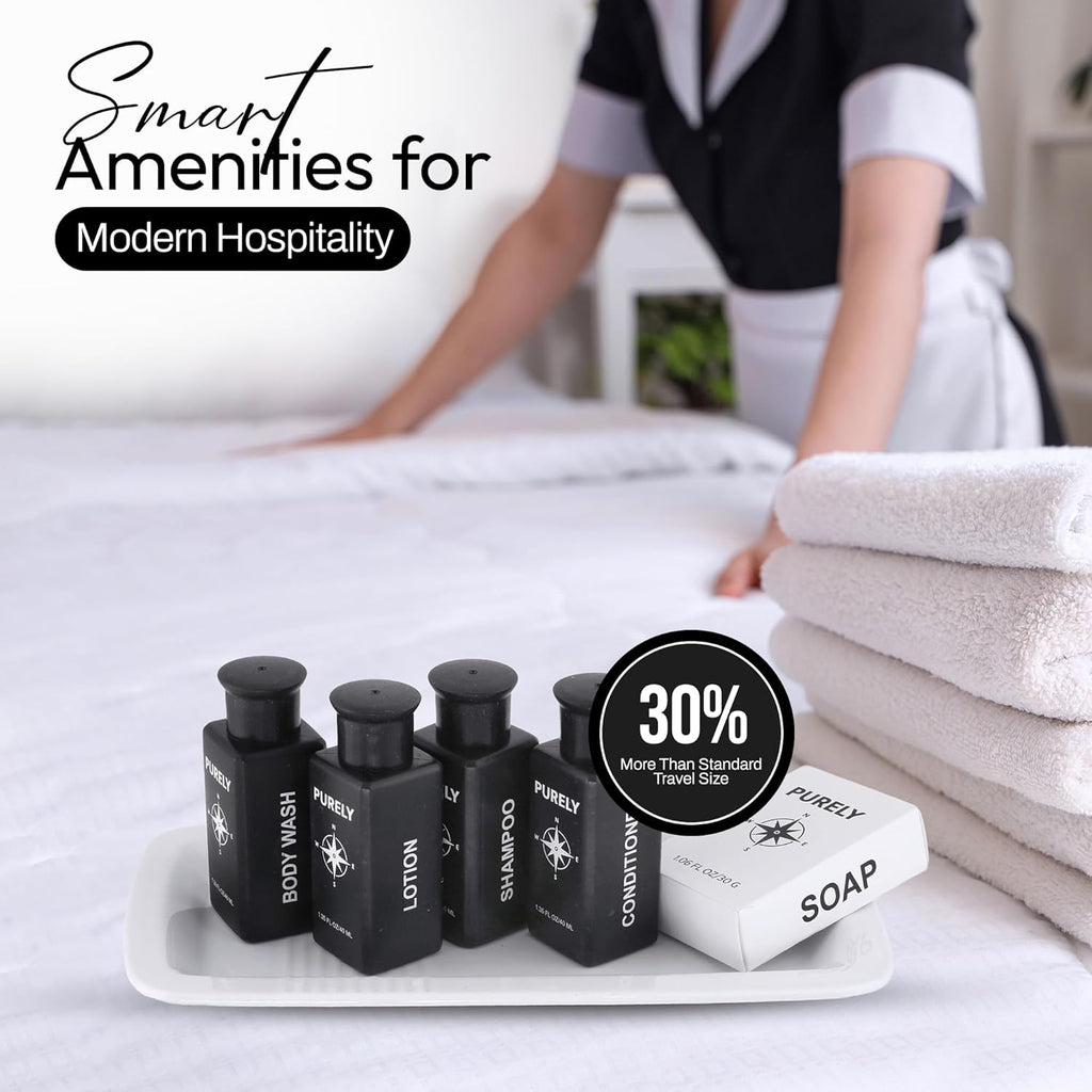 150‑Piece Bulk Travel Toiletries Set | Hotel & Airbnb Essentials | 1.3 oz Wheat‑Straw Bottles | Guest Bathroom Supplies + Homeless Outreach Kit