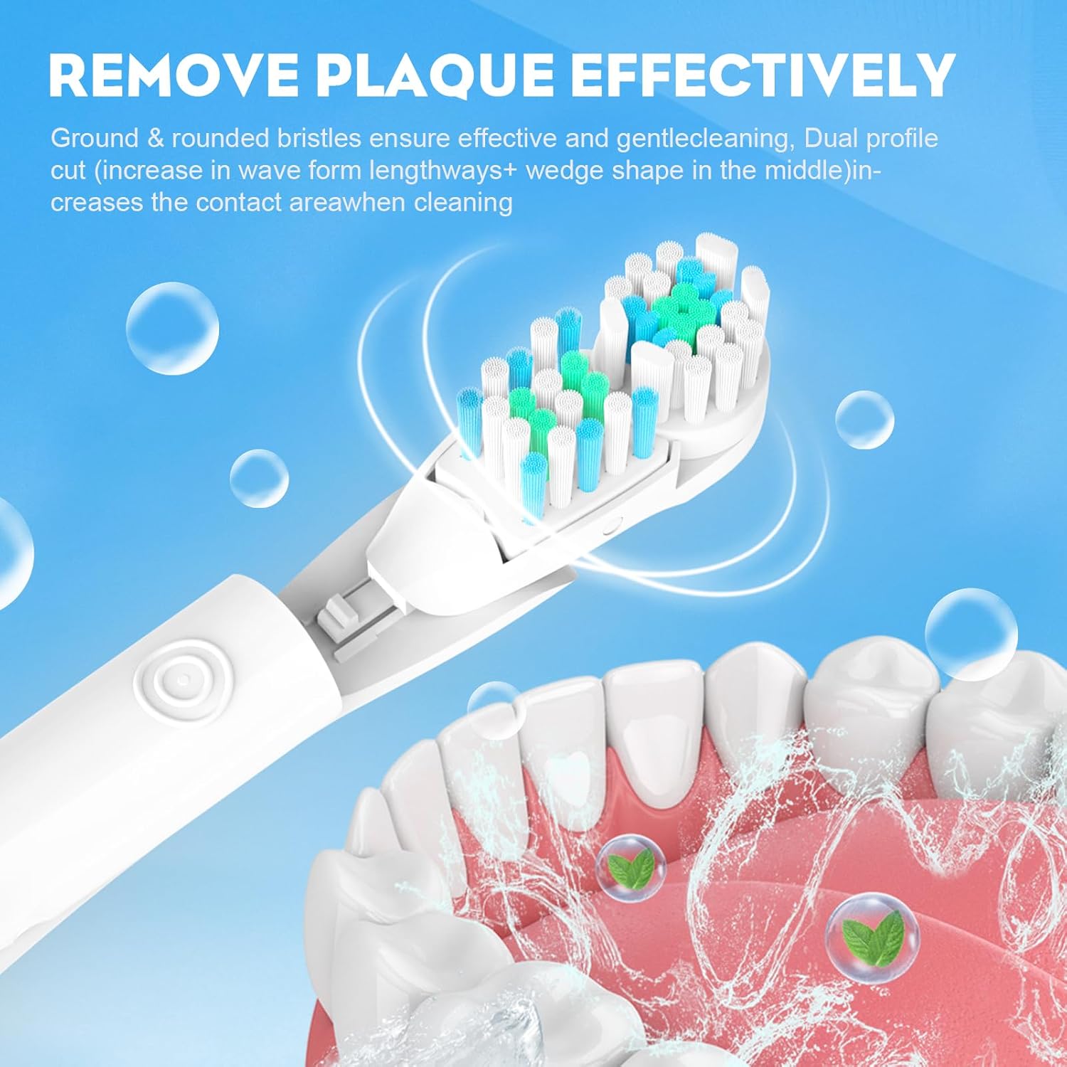 20Pcs Spinbrush Oral Toothbrush Replacements Heads Dual Cross Action Clean Attachments Sensitive Brush Refill Rotating Sets 3D White Fit for Oral B 4732 3733 4734