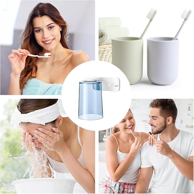 Toothbrush Organizer - Mouthwash Cup Set, Wall Mounted Toothbrush Storage, Bathroom Fixture with Compact Mount Design, Hygiene Rack for Home Apartment Dorm Office Hotel RV