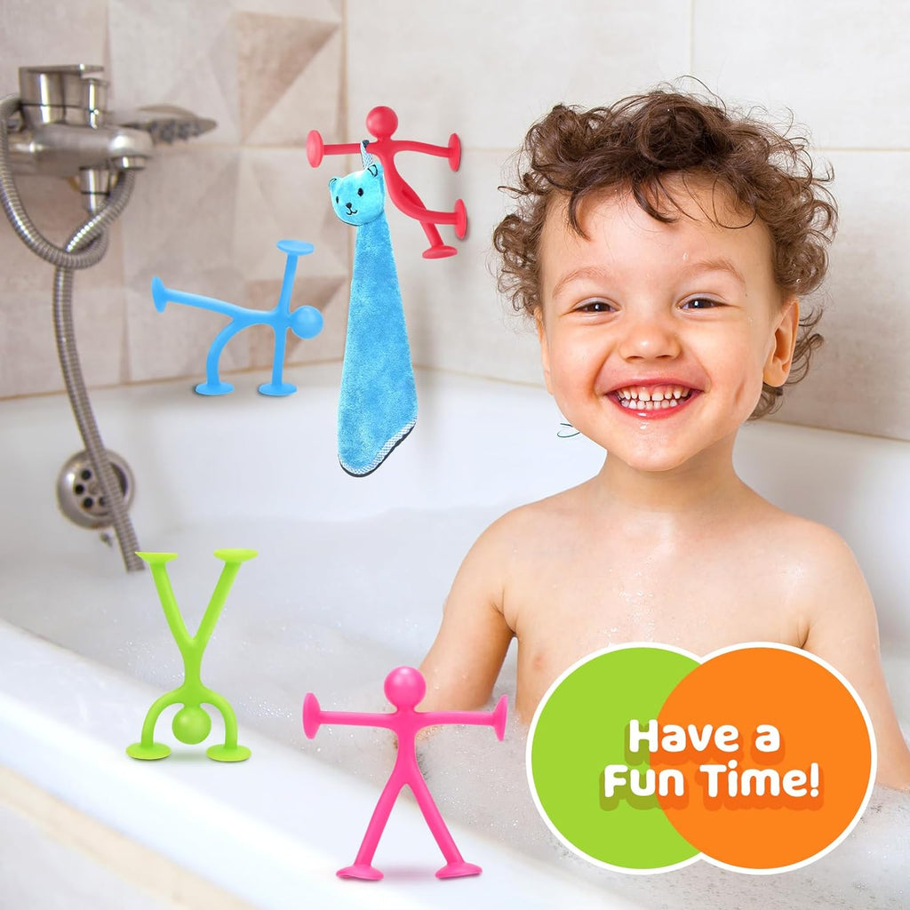 Richtim Kids Humanoid Suction Sensory Toys: 24 Pack Creative Suction Toy No Hole Bath Toy - Sensory Toys for Kids Travel - Calming Down for Boys and Girls