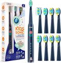 SEAGO Kids Electric Toothbrush, Rechargeable Sonic Soft Bristle Toothbrushes with 8 Brush Heads, DIY Stickers and 5 Modes, Ideal for Kids and Children, Ages 3–12，SG2303(Navy)