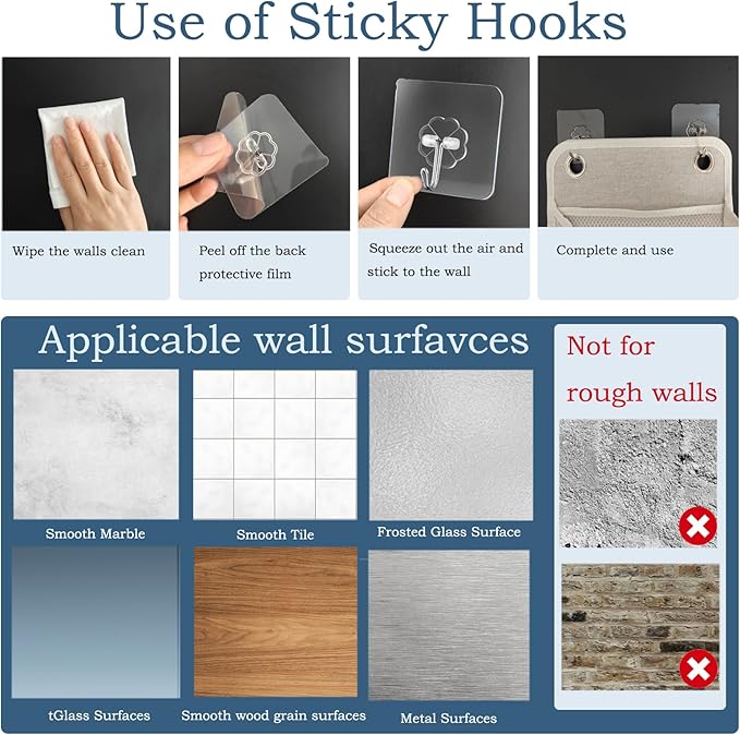 2pcs Wall Hanging Storage Organizer Bag, Hanging baskets with pockets for Wall organizing, Storage Hanging Bag for Bedroom, Dormitory, Study Room, Bathroom (Grey/White)