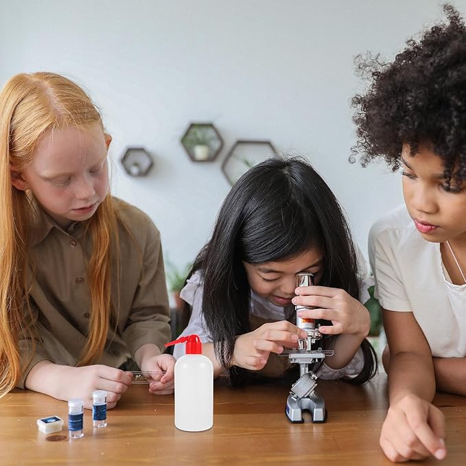 2 pcs Graduated Wash Bottle with Scale Narrow Mouth Pointed Plastic Rinse Bottle for Laboratory Use Lightweight Portable Cleaning Apparatus