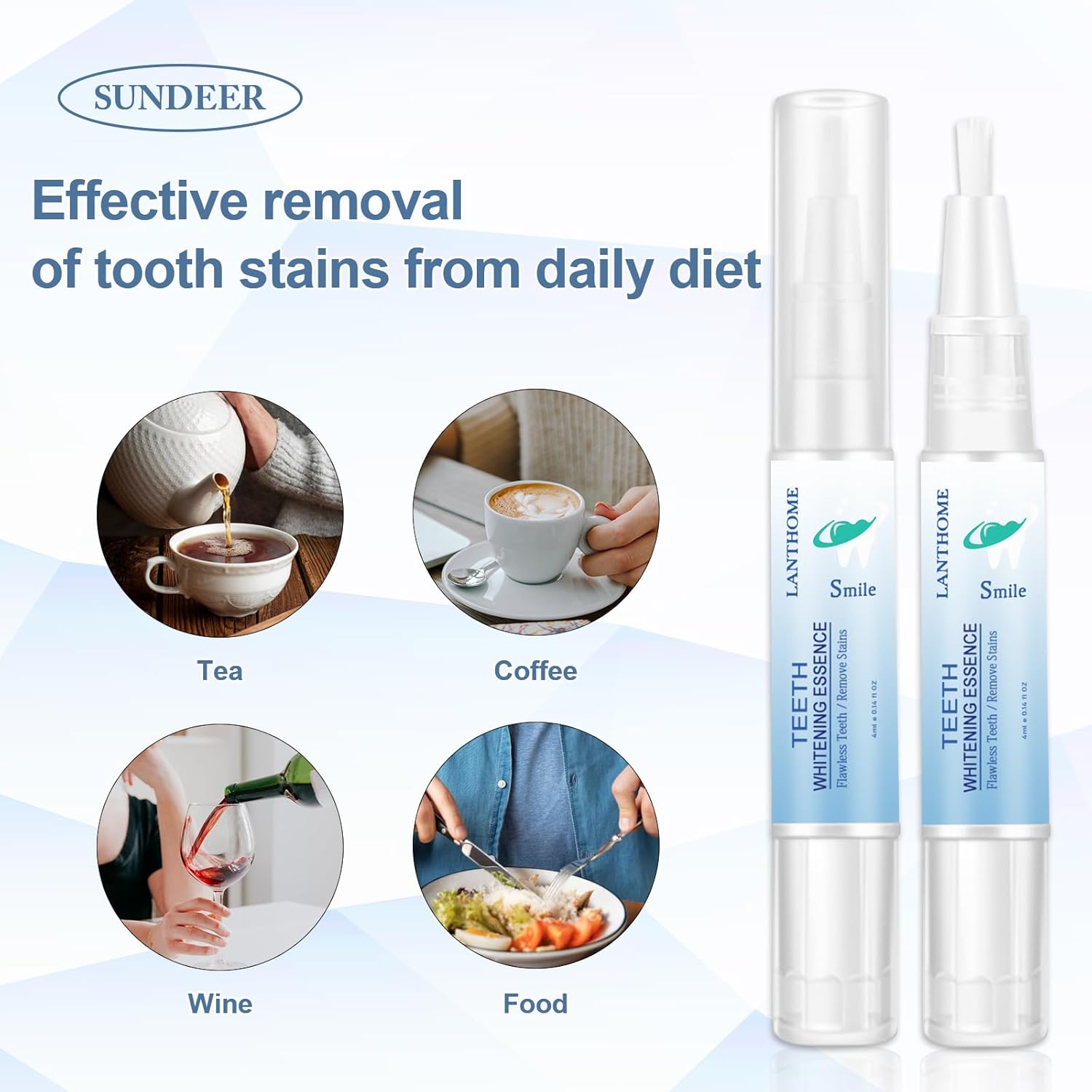 Teeth Whitening Essence Pen - 3pcs, Reduces Yellowing & Cleans Teeth Stains for Family Travel