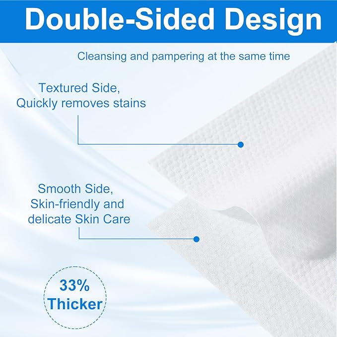 Disposable Face Towels, 480 Count Ultra Soft and Thick Cotton Facial Towels for Sensitive Skin, Dry Wipes Face Tissues Towelettes for Cleansing, Makeup Remover and Skincare