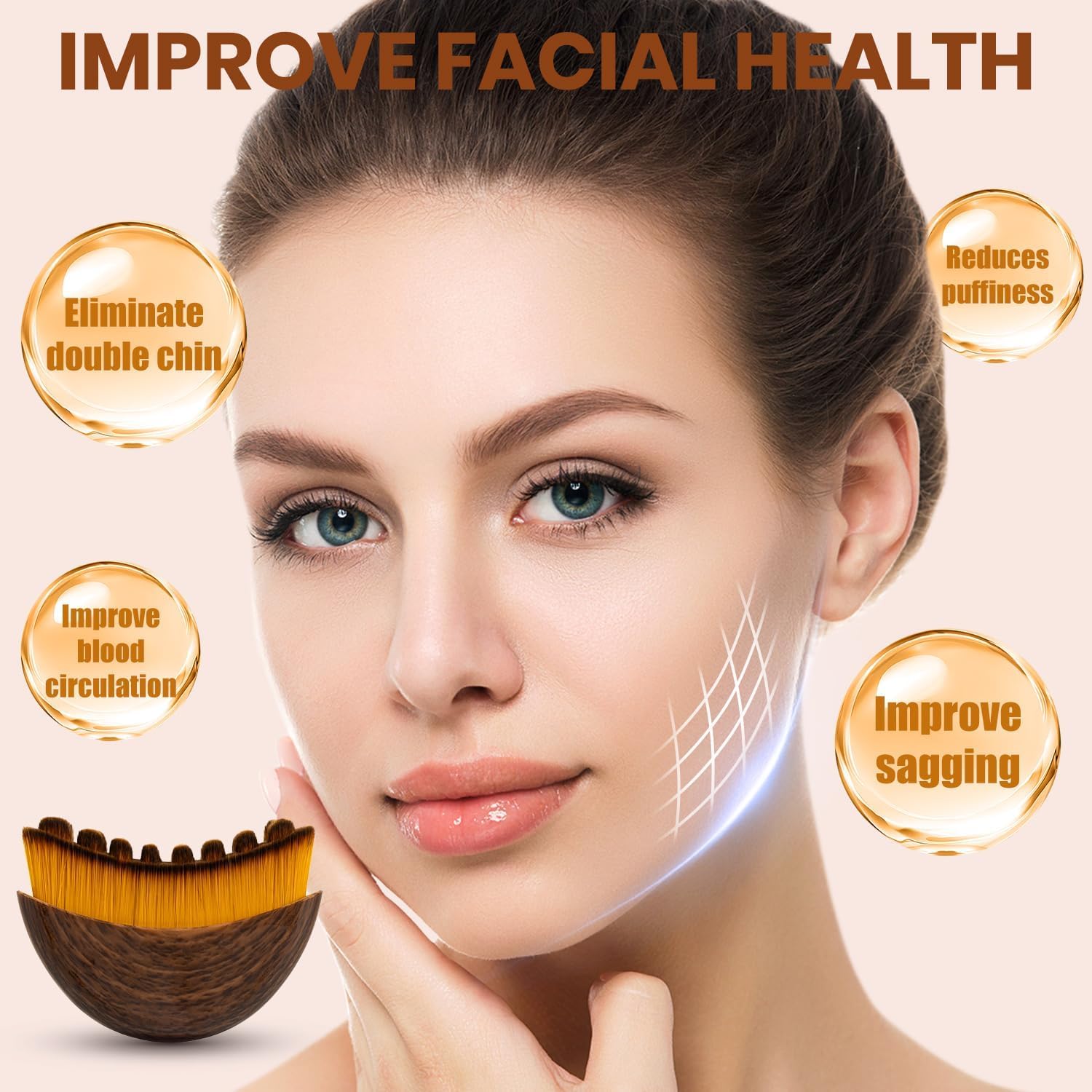 2pcs Lymphatic Contour Face Brush, Lymphatic Drainage Brush, Dry Brushing Face Brush, Lymphatic Drainage Massager for Face, Designed for The Face Gentle Enough for Daily Use（2pcs）