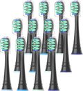 Replacement Heads Compatible with Sonicare Toothbrush, Replacement Brush Head for Philips Sonicare Electric Toothbrush 4100 5100 6100 9900 C2 W3 and More Click-on Handles 12 Black