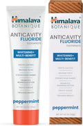 Himalaya Botanique Anticavity Fluoride Toothpaste, Fluoride with Multi-Benefit Support, Fights Cavities, Strengthens Enamel, Promotes Remineralization, Peppermint Flavor, 4 oz