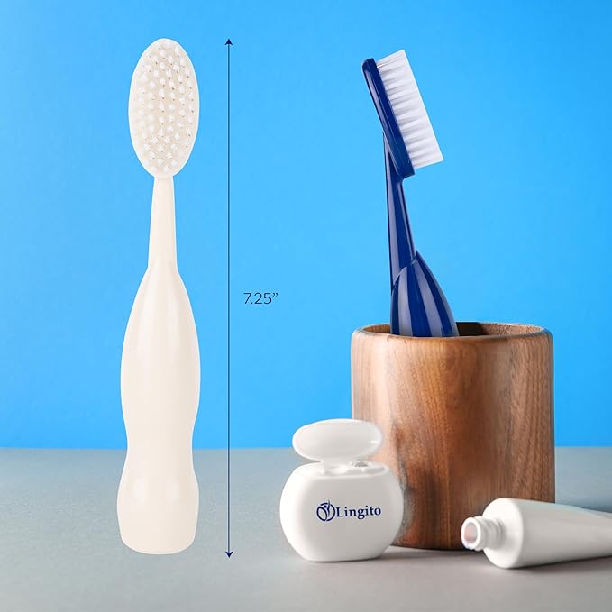 Lingito Smokers Toothbrush Wide-Head, Extra-Firm Hard-Bristle Oral Care for Tough Stains, Deep-Cleaning Manual Brush for Coffee & Tobacco-Stained Teeth, Premium Stain Removal & Brightening - (2 Pack)