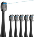 Replacement Flossing Toothbrush Heads(6-pc) Fit for Waterpik Sonic Fusion 2.0 SF-01, SF-02, SF03 & SF-04 Tooth Brush Refill Pisoniclea(SF-Black)