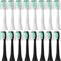 Replacement Toothbrush Heads Compatible with Philips Sonicare：16 Pack Soft Replacement Electric Brush Head for 4100 5100 6100 HX9023/65 W Optimal Control Snap-on System（B&W）