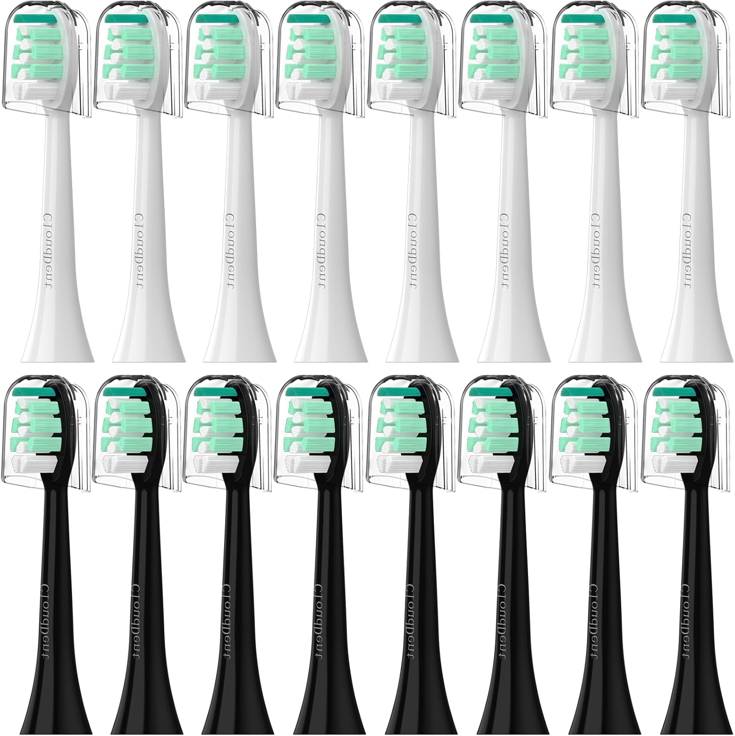 Replacement Toothbrush Heads Compatible with Philips Sonicare：16 Pack Soft Replacement Electric Brush Head for 4100 5100 6100 HX9023/65 W Optimal Control Snap-on System（B&W）