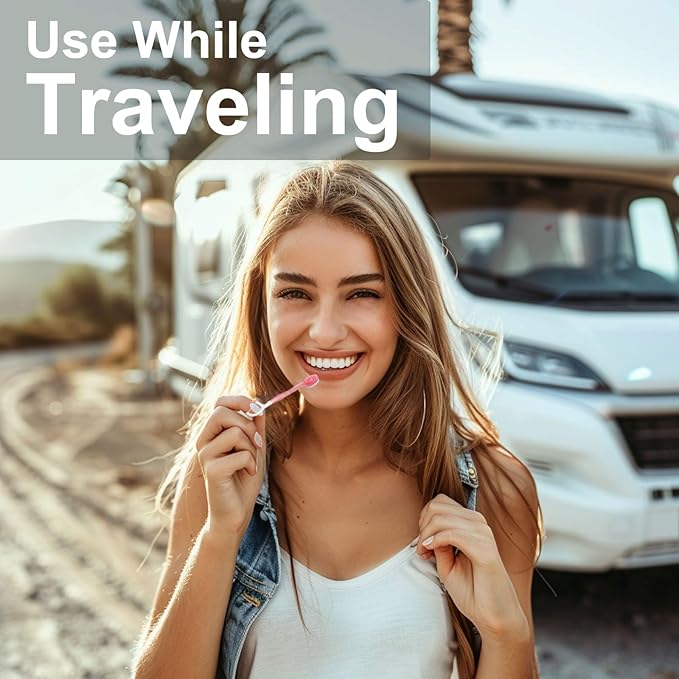 20Pack Mini Disposable Toothbrushes 5-in-1 Portable Pre-Pasted Travel Toothbrush with Toothpaste+Tongue Scraper+Floss+Pick Individually Wrapped Small Prepasted Travel Toothbrush for Kids Adult